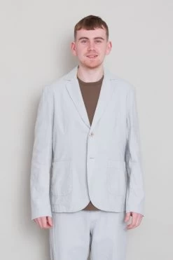 Cotton Linen Blazer - Mist Blue -Folk Store Archivess242 304