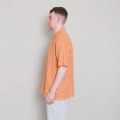 Gabe Shirt - Ochre Linen Grid -Folk Store Archivess242 336