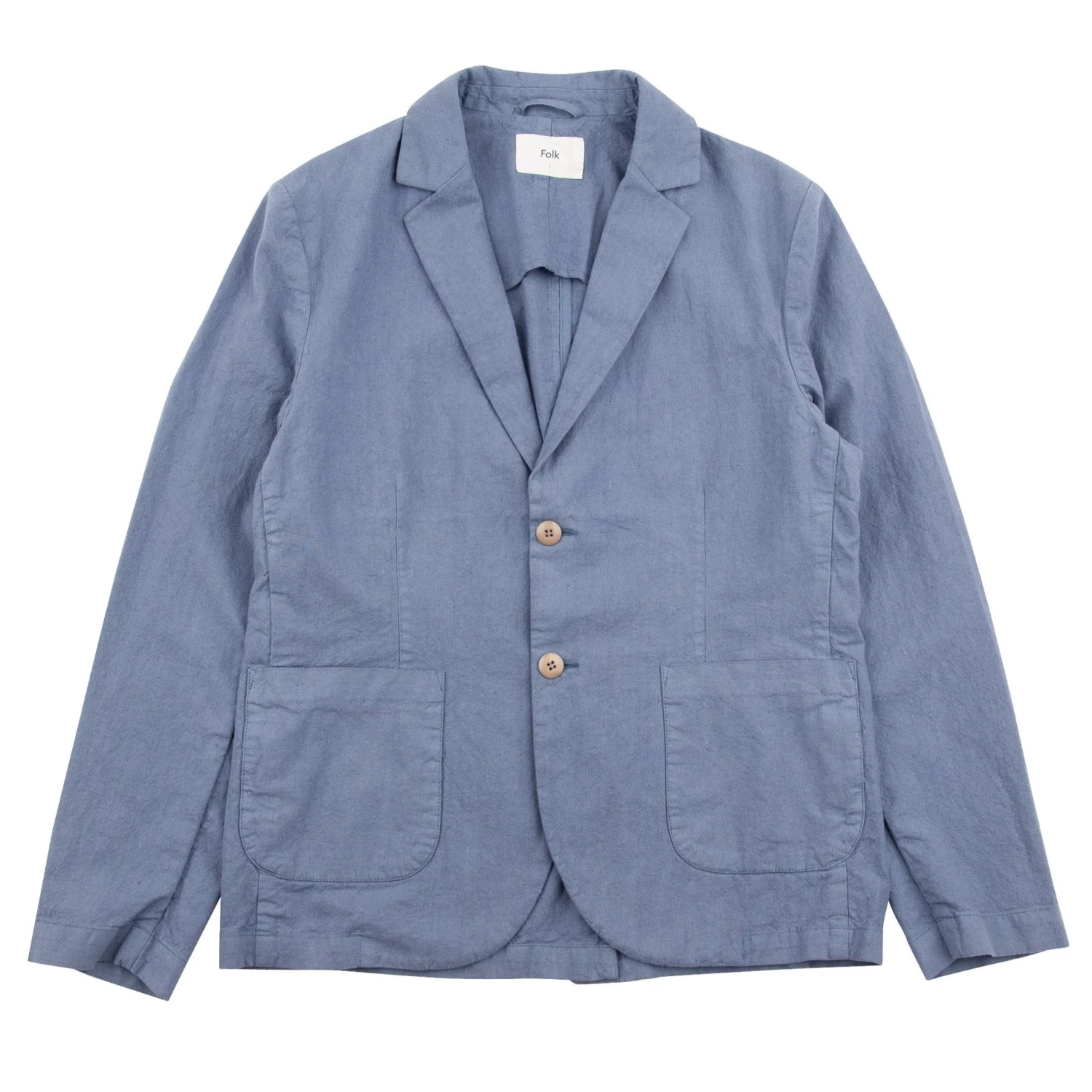 Cotton Linen Blazer - Woad 3 Cotton Linen Blazer - Woad