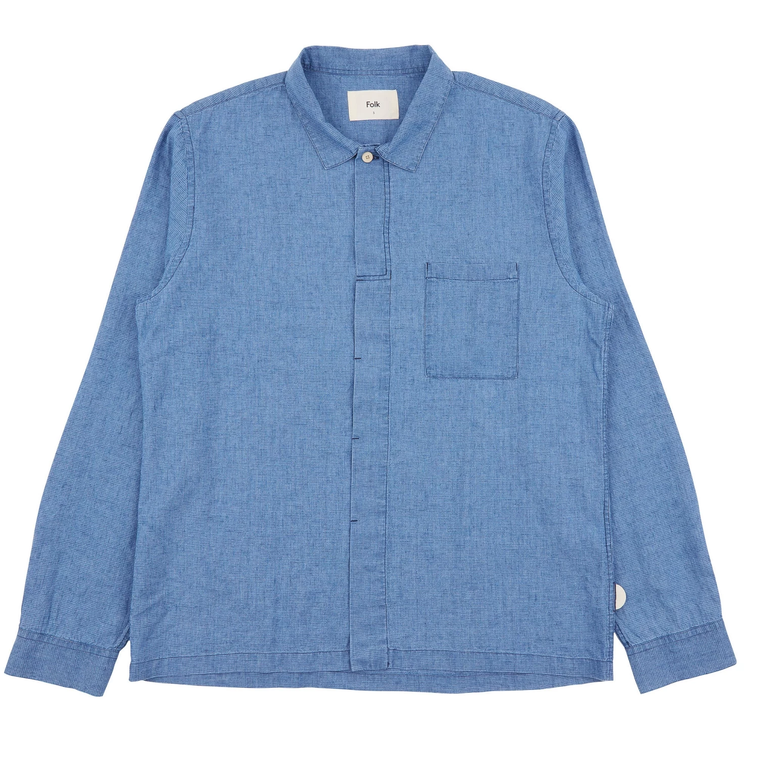 Patch Shirt - Light Indigo Waffle 3 Patch Shirt - Light Indigo Waffle