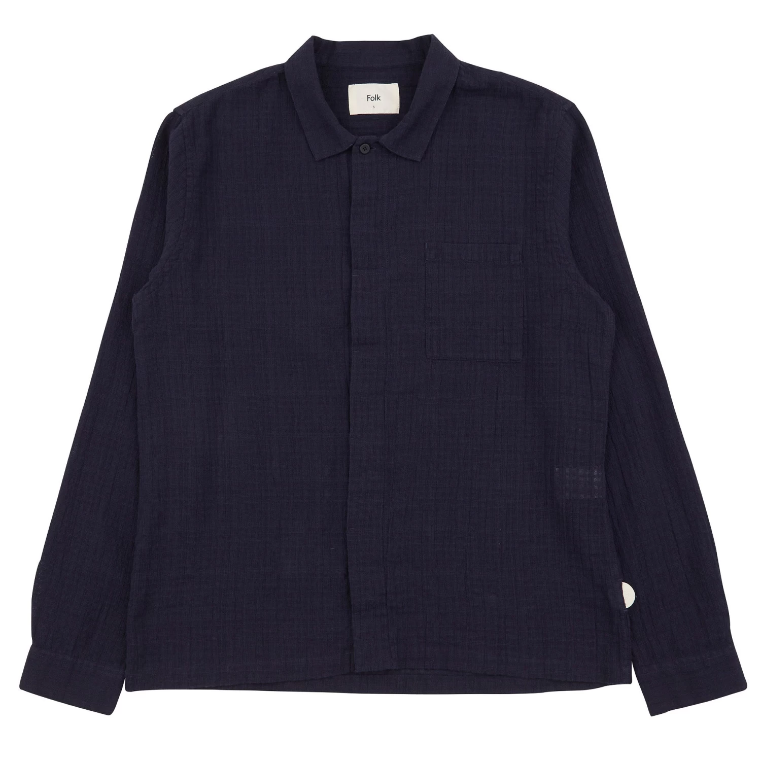 Patch Shirt - Navy Open Weave Check 3 Patch Shirt - Navy Open Weave Check