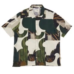 Gabe Shirt - Cutout Print Olive Multi