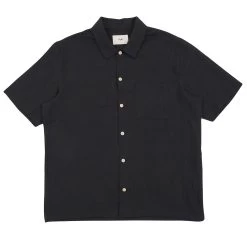 Gabe Shirt - Black Linen Grid