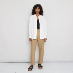 Boyfriend Shirt Women's - Double Layer Ecru Voile