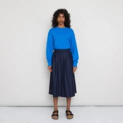 Embroidered Boxy Sweat Women's - Ocean Blue