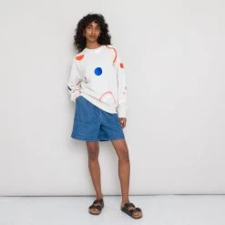 Embroidered Boxy Sweat Women's - Stone