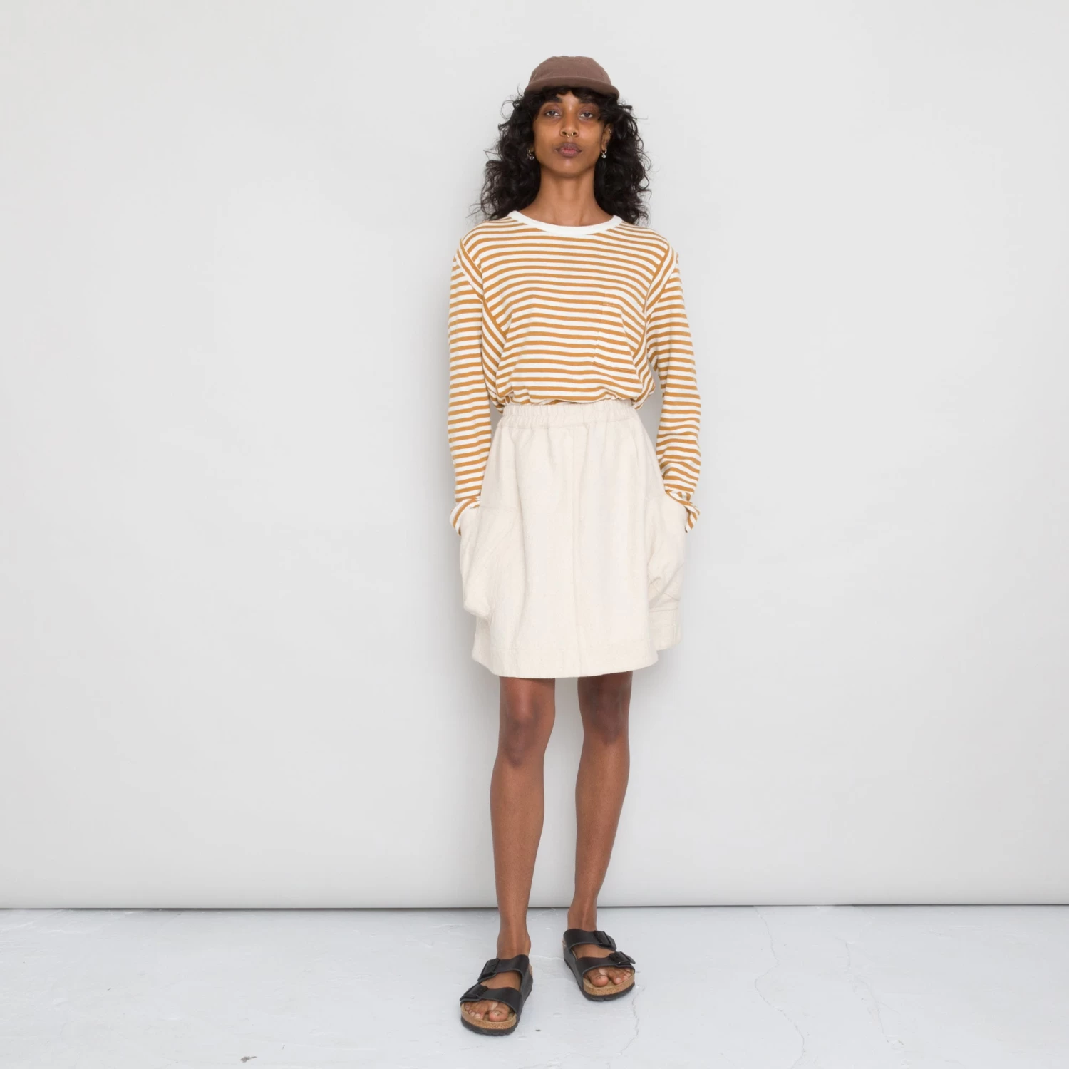 LS Panel Tee Women's - Ochre Ecru 3 LS Panel Tee Women's - Ochre Ecru