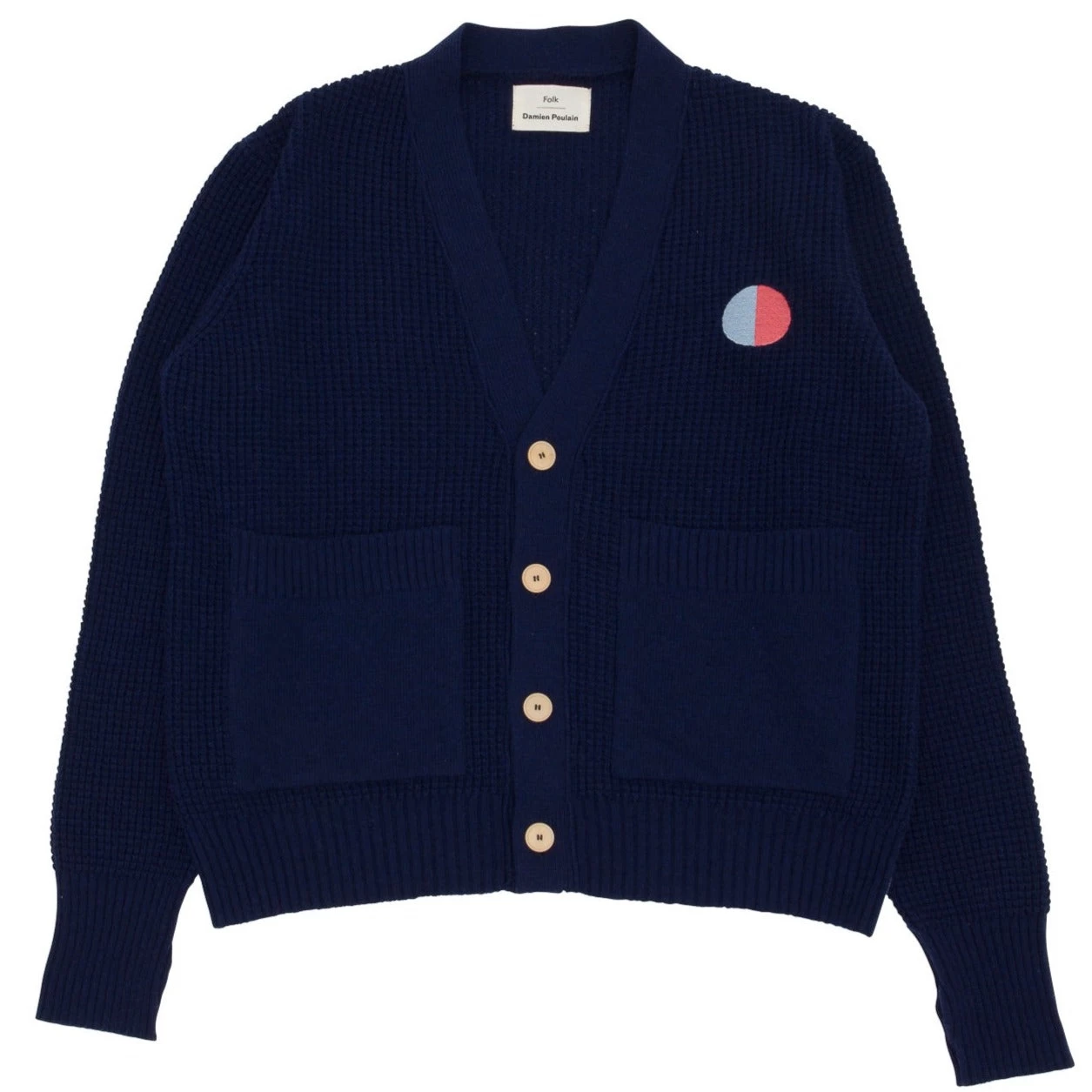 Waffle Cardigan - Moon Intarsia DP 3 Waffle Cardigan - Moon Intarsia DP