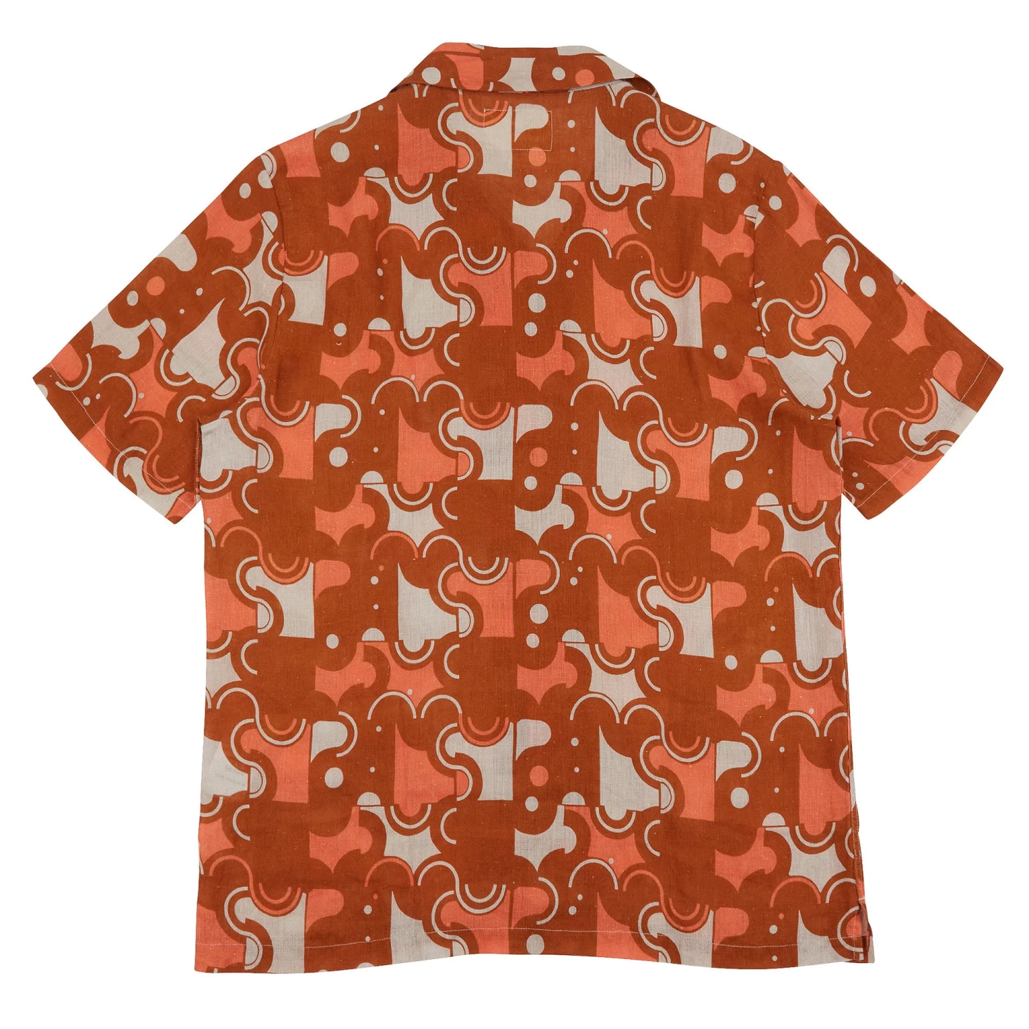SS Soft Collar Shirt - Coil Print Ochre 7 SS Soft Collar Shirt - Coil Print Ochre - Image 5