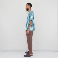 Classic Stripe Tee - Ocean Blue/ Ecru -Folk Store PRODUCT SLOT 4 896023 6C9EBFC92CBC166DC5549507C9F777E6FB27BB4AEEC7C8F13A98333703A8E4292CB3DA20DFDD7D11082A43403D4EFCE3607A14E27A2E53396F2093A97EA3D545