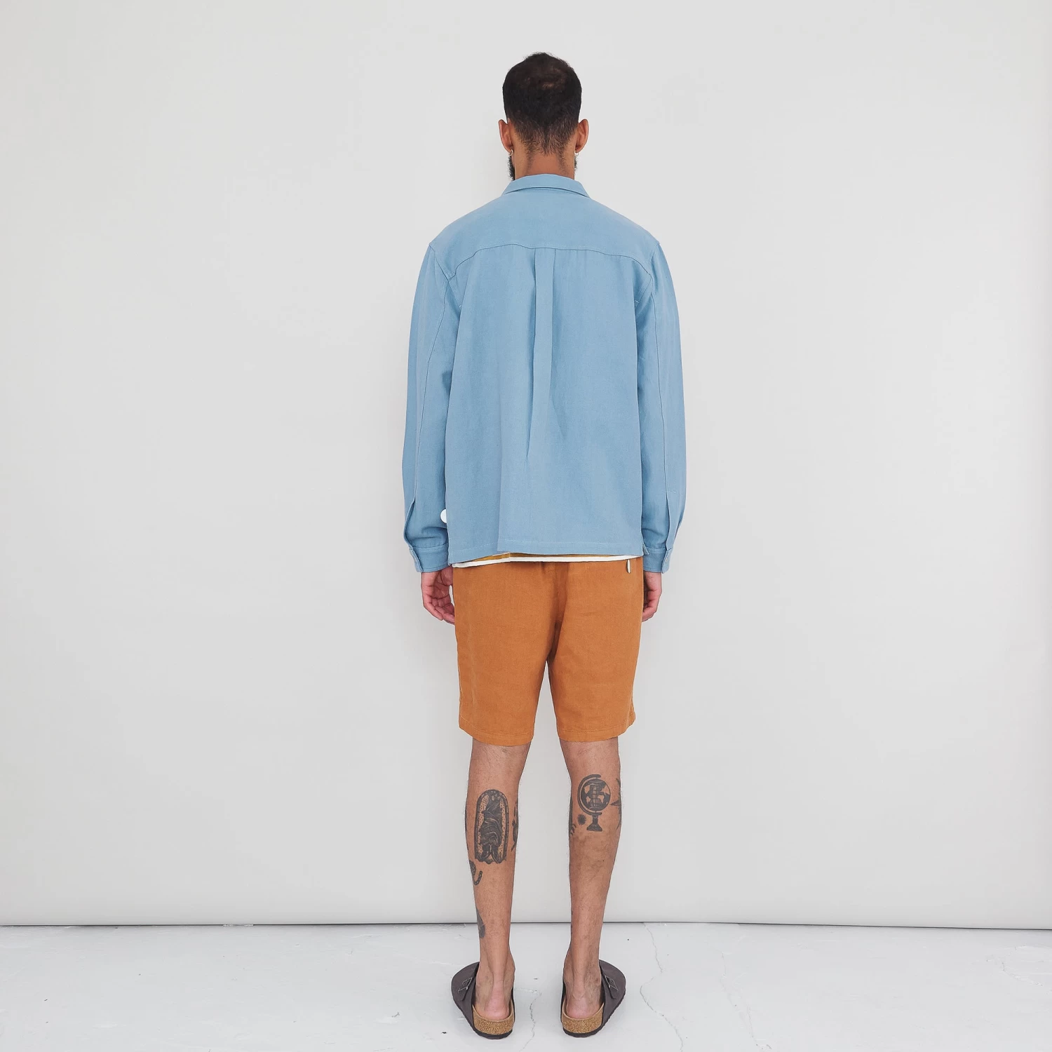 Patch Overshirt - Washed Blue Hemp Canvas 6 Patch Overshirt - Washed Blue Hemp Canvas - Image 4