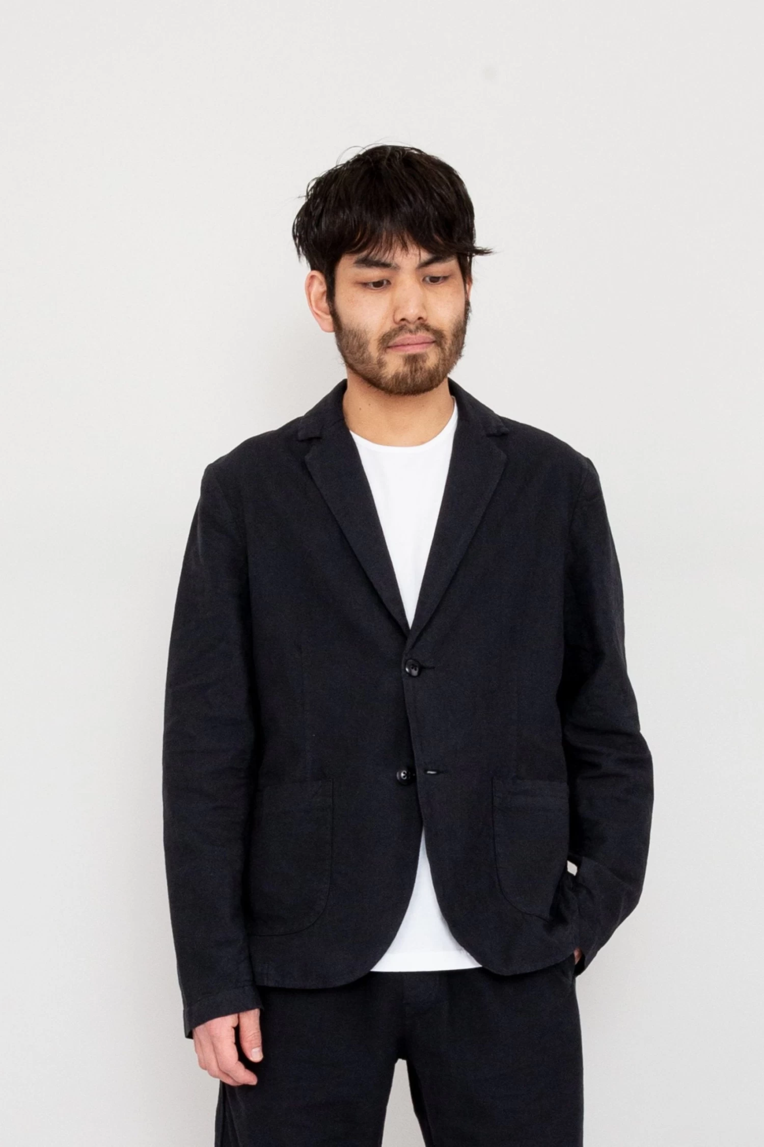 Cotton Linen Blazer - Soft Black 4 Cotton Linen Blazer - Soft Black - Image 2