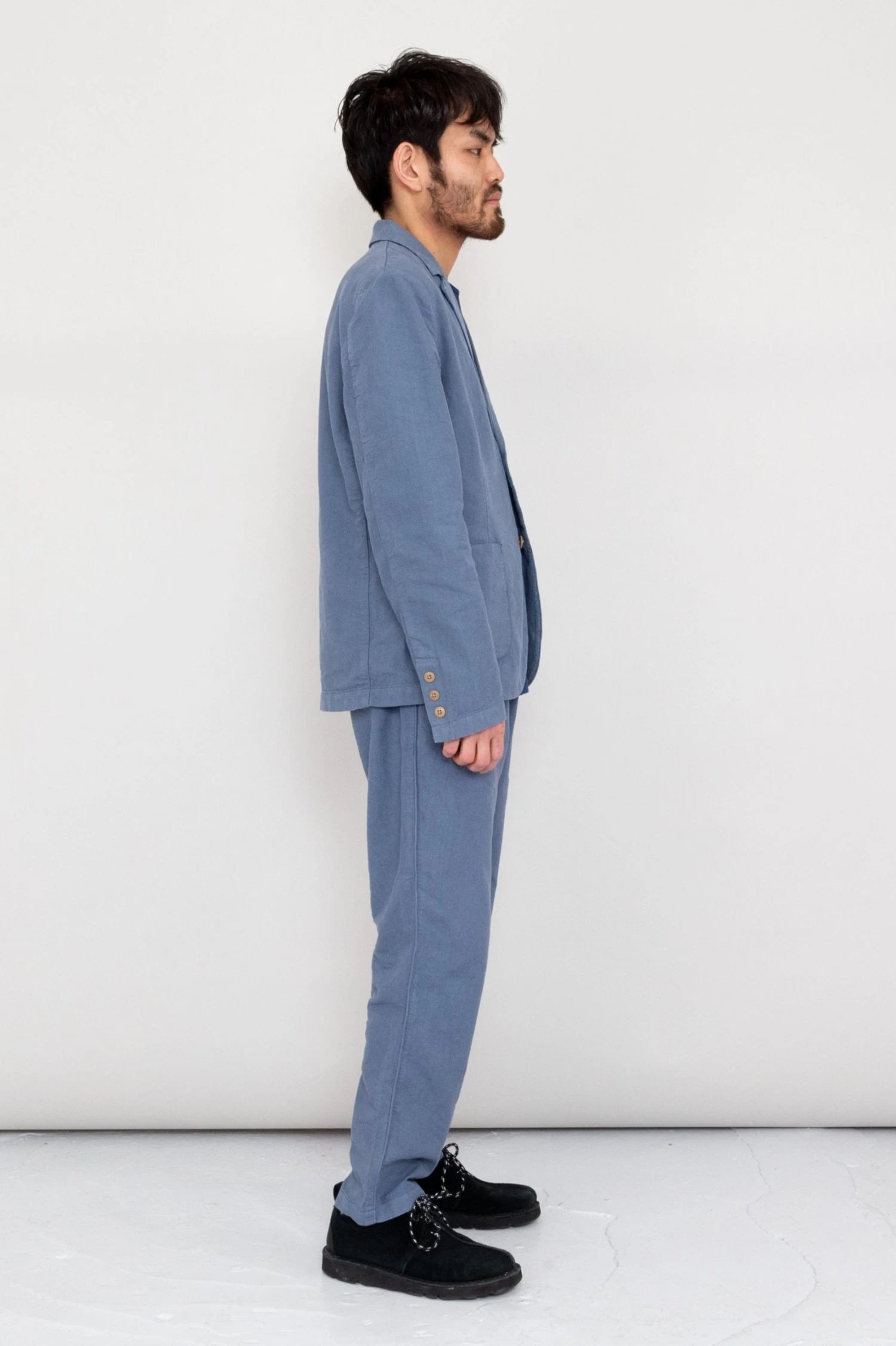 Cotton Linen Blazer - Woad 6 Cotton Linen Blazer - Woad - Image 4