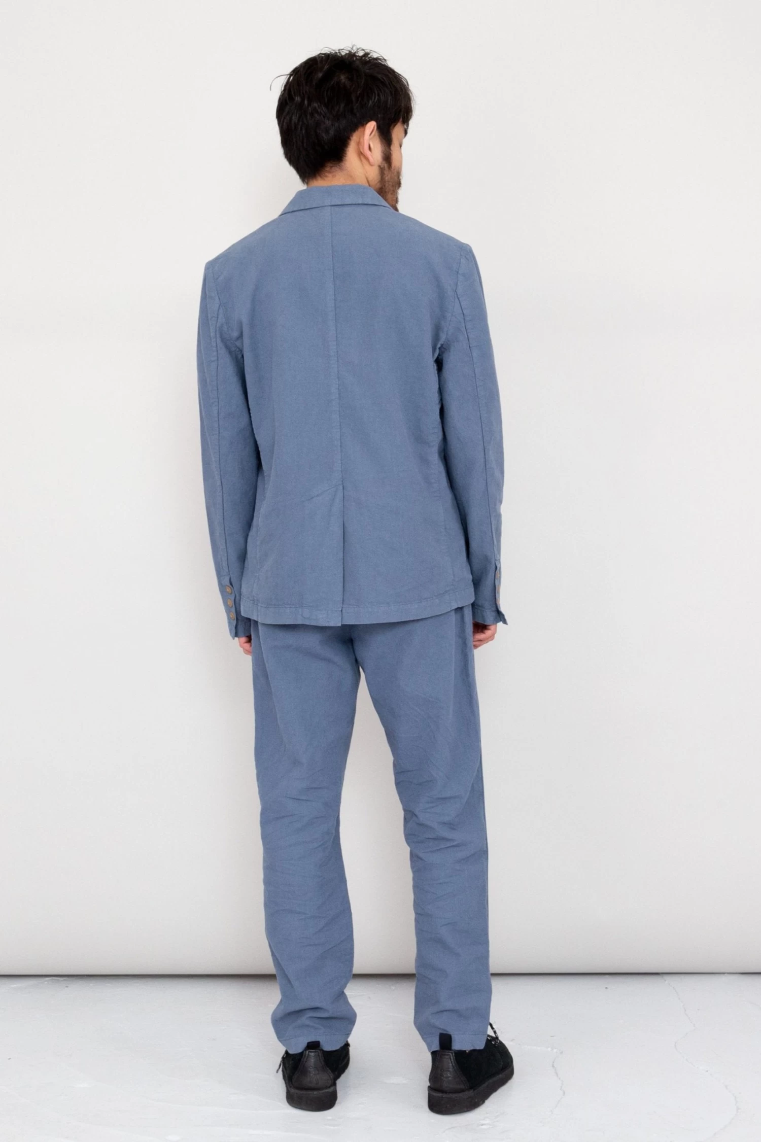 Cotton Linen Blazer - Woad 7 Cotton Linen Blazer - Woad - Image 5