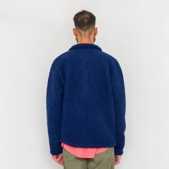 Boxy Funnel Fleece - Navy Wool -Folk Store SS24preMarcelo 598