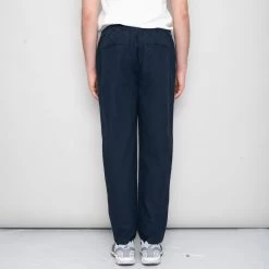Cotton Linen Trouser Drawcord - Navy -Folk Store SidneySS24trousers 205