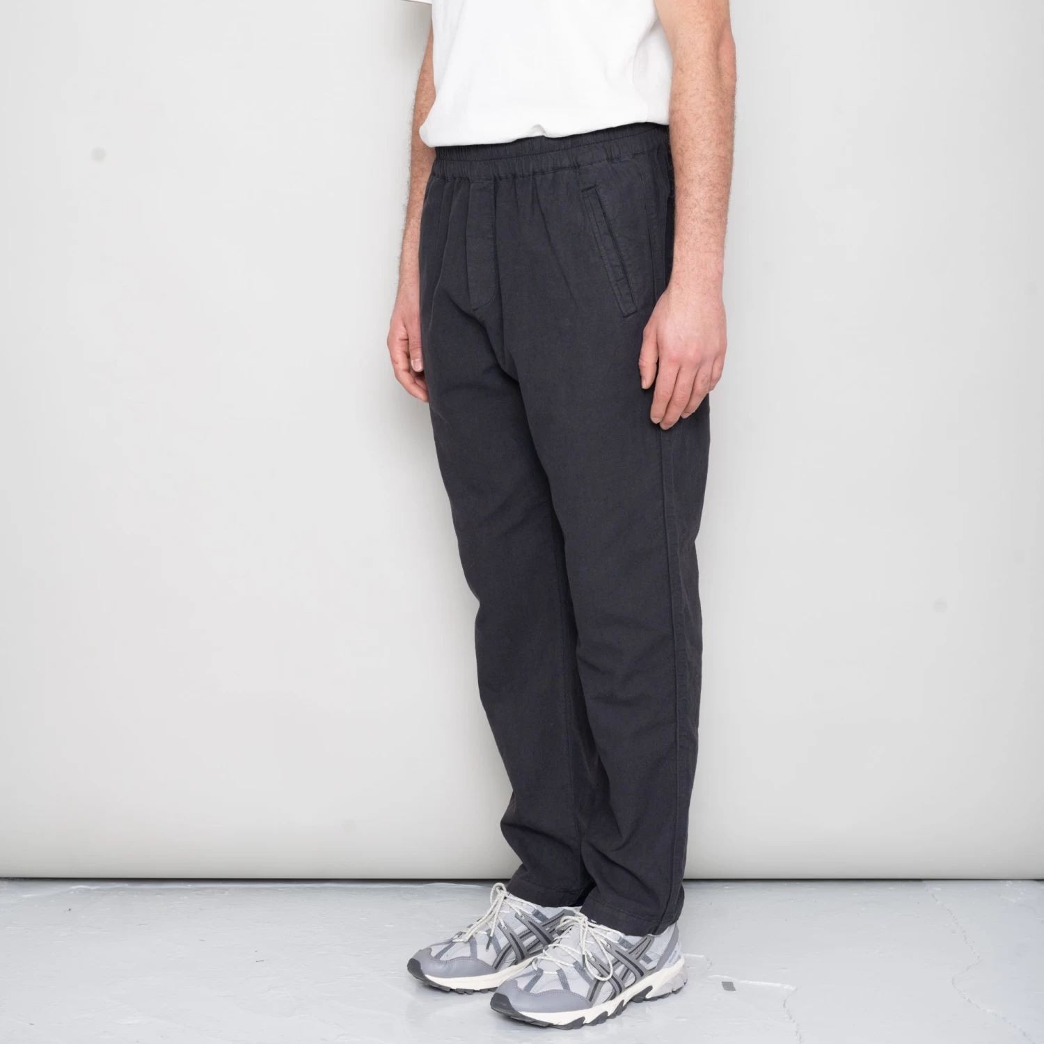 Cotton Linen Trouser Drawcord - Soft Black 4 Cotton Linen Trouser Drawcord - Soft Black - Image 2