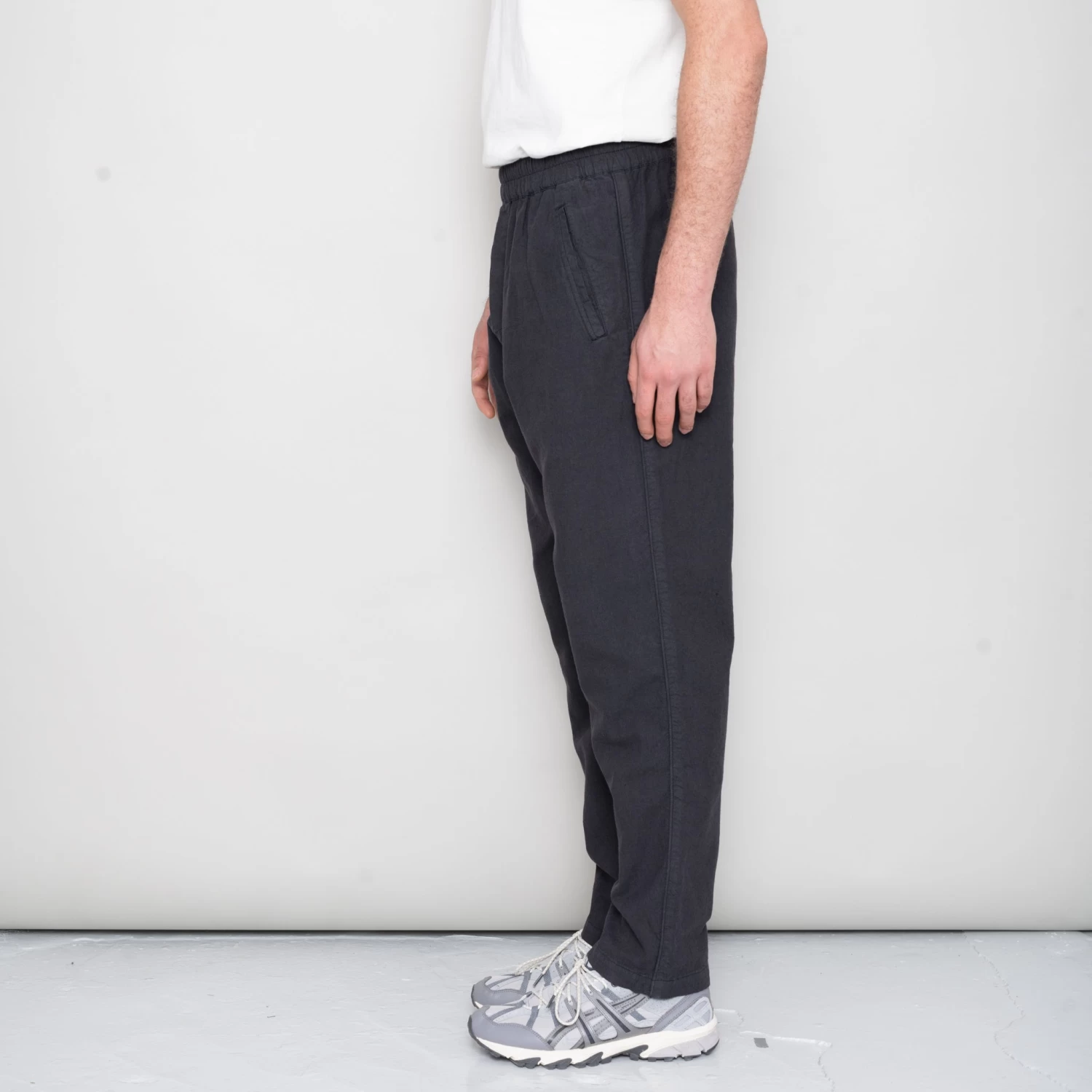 Cotton Linen Trouser Drawcord - Soft Black 7 Cotton Linen Trouser Drawcord - Soft Black - Image 5