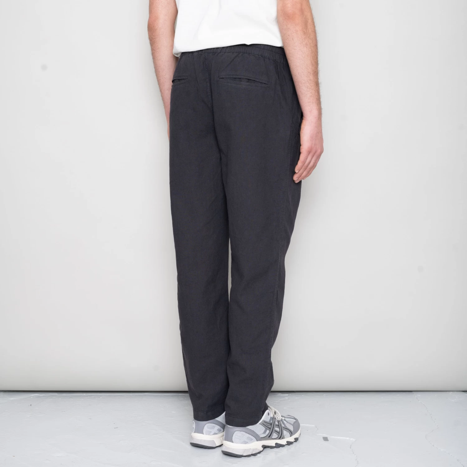 Cotton Linen Trouser Drawcord - Soft Black 5 Cotton Linen Trouser Drawcord - Soft Black - Image 3