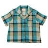 Short Sleeve Soft Collar Shirt Women's - Multigingham Check -Folk Store womensflatsextras 111